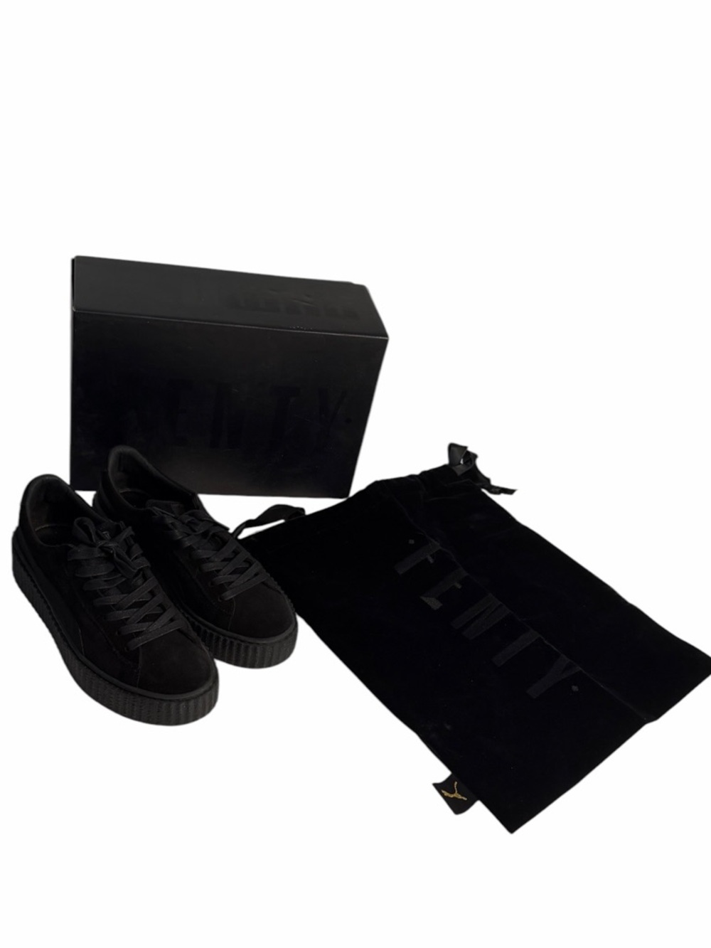 PUMA Shoes Womens Size 9 Black Suede Creepers Fenty Rihanna Platform Sneaker